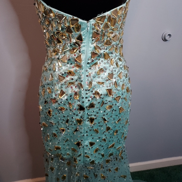 Panoply Size 6 Aqua Sparkly Mermaid Dress - Picture 7 of 12